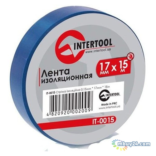 Стрічка ізоляційна Intertool IT-0015 0.15mm*17mm*15m синя фото №1