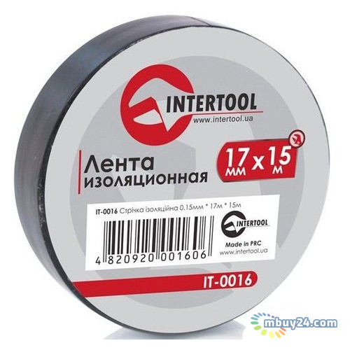 Стрічка ізоляційна Intertool IT-0016 0.15mm*17mm*15m чорна фото №1