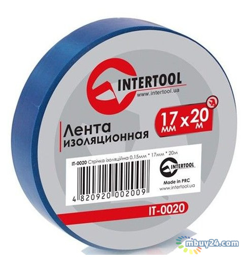 Стрічка ізоляційна Intertool IT-0020 0.15mm*17mm*20m синя фото №1