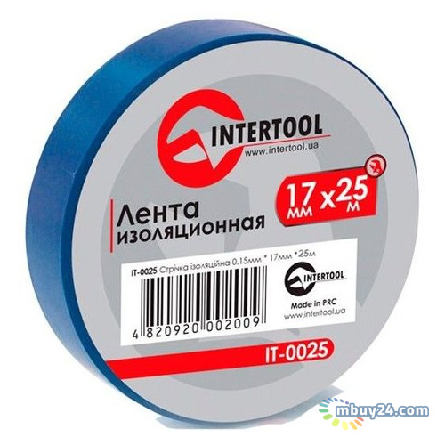 Стрічка ізоляційна Intertool IT-0025 0.15mm*17mm*25m синя фото №1