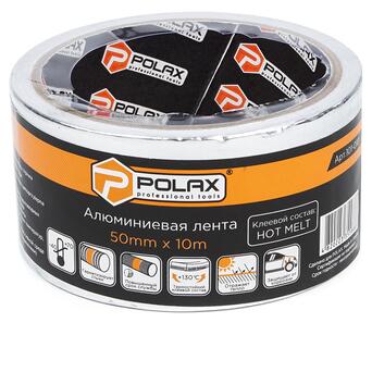 Скотч клейка стрічка Polax алюмінієва високотемпературна надміцна 50 мм х 10 м (101-010) фото №1