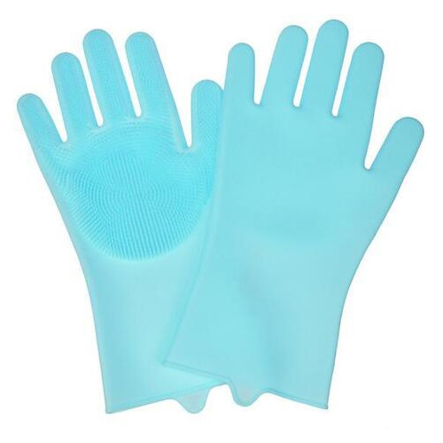 Силіконові рукавички для миття посуду Supretto, Бірюзовий фото №1