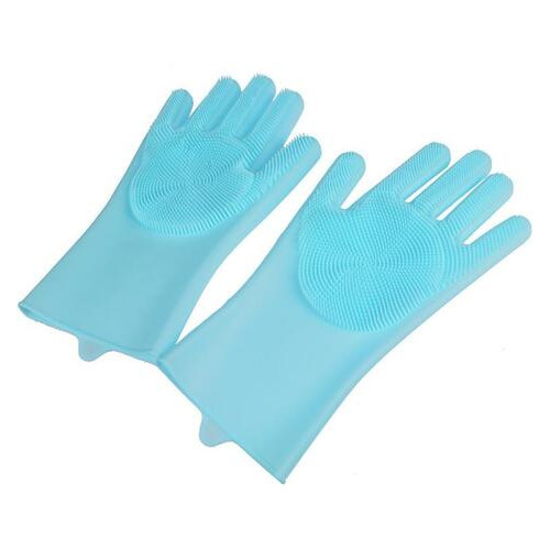 Силіконові рукавички для миття посуду Supretto, Бірюзовий фото №2