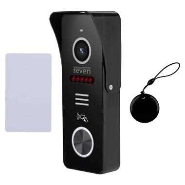 Комплект Wi-Fi домофону 7 дюймів із панеллю виклику зі зчитувачем карт в офіс SEVEN DP-7577/02Kit black фото №3