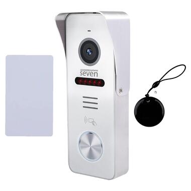 Комплект Wi-Fi домофону 7 дюймів із панеллю виклику зі зчитувачем карт в офіс SEVEN DP-7577/02Kit white фото №3