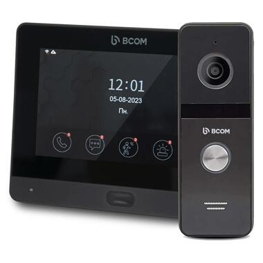 Комплект Wi-Fi відеодомофонa 7 BCOM BD-760FHD/T Black з підтримкою Tuya Smart + BT-400FHD Black фото №1