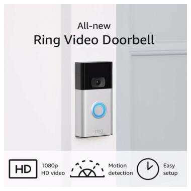 Дверний відеодзвінок  Ring Video Doorbell Satin Nickel фото №2