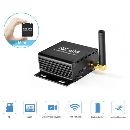 Міні відеореєстратор для відеоспостереження з wifi на 1 камеру до 2 Мп із записом на карту SD до 256 Гб Pegatan HDC-DVR (100664) фото №1