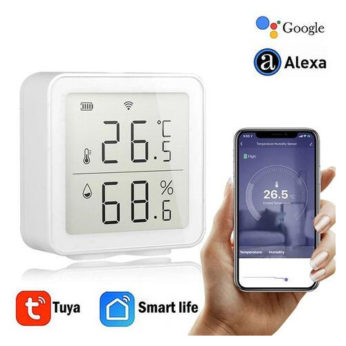 Wifi термометр гігрометр кімнатний з датчиком температури та вологості Nectronix TG-12w додаток Tuya фото №3