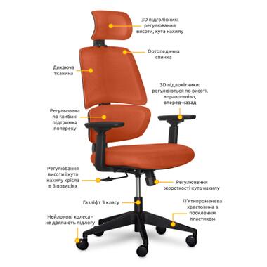 Офісне крісло Mealux Leo Air Orange (Y-543 KBY) фото №9