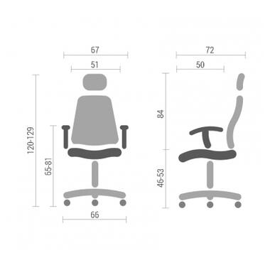 Офісне крісло Аклас Кантос MB Сірий (Сірий/Чорний) (10055388) фото №8