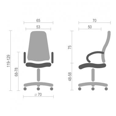 Офісне крісло Аклас Каміль CH MB Чорне (натуральна шкіра) (10001243) фото №4