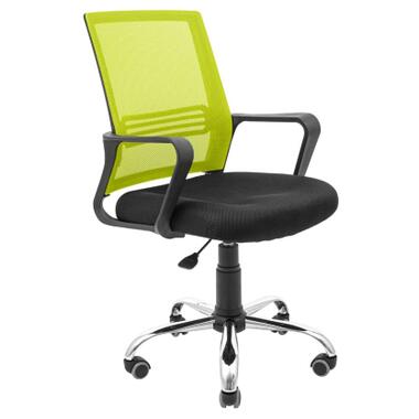 Офісне крісло Richman Джина Хром Піастра Сітка чорна + зелена (ADD0003093) фото №1