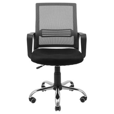 Офісне крісло Richman Джина Хром Піастра Сітка чорна + сіра (ADD0003117) фото №2