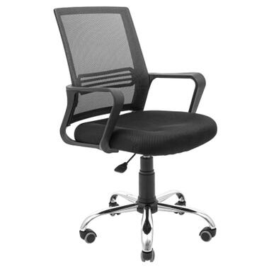Офісне крісло Richman Джина Хром Піастра Сітка чорна + сіра (ADD0003117) фото №1