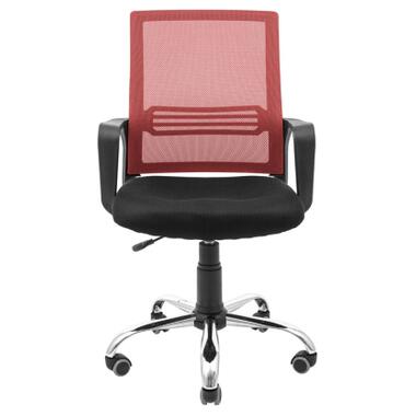 Офісне крісло Richman Джина Хром Піастра Сітка чорна + червона (ADD0003119) фото №2