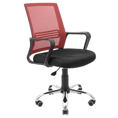Офісне крісло Richman Джина Хром Піастра Сітка чорна + червона (ADD0003119) фото №1