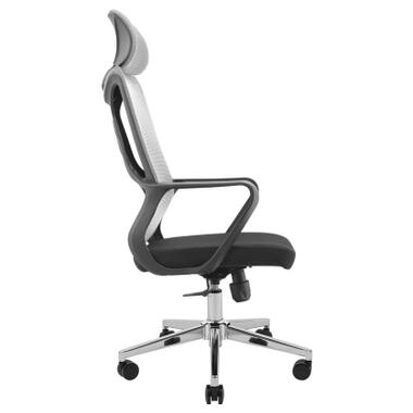 Офісне крісло Richman Монеро Хром M-1 (Tilt) Сітка чорна + сітка сіра (ADD0003211) фото №3