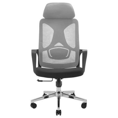 Офісне крісло Richman Монеро Хром M-1 (Tilt) Сітка чорна + сітка сіра (ADD0003211) фото №2