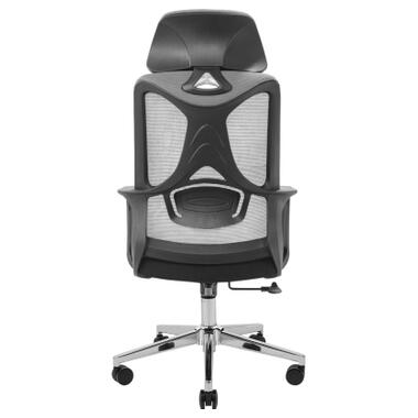 Офісне крісло Richman Монеро Хром M-1 (Tilt) Сітка чорна + сітка сіра (ADD0003211) фото №4