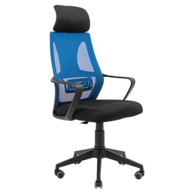 Офісне крісло Richman Профі Пластик Піастра Сітка чорна + синя (ADD0003190) фото №1