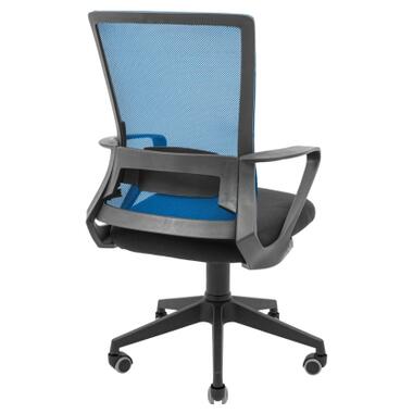 Офісне крісло Richman Робін Пластик Піастра Сітка чорна + синя (ADD0003028) фото №4