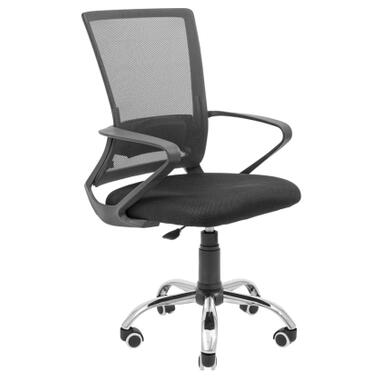Офісне крісло Richman Робін Хром Піастра Сітка чорна + сіра (ADD0003071) фото №1