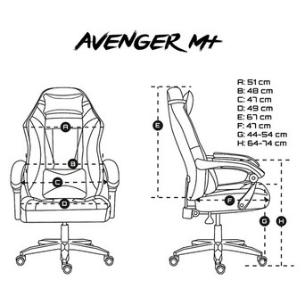 Ігрове крісло Gaming Chair Fury Avenger M, 50мм, Black-White (NFF-1710) фото №32