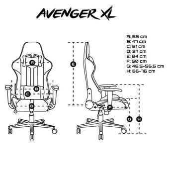 Ігрове крісло Gaming Chair Fury Avenger XL, 60мм, Black-White (NFF-1712) фото №36