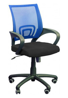 Кресло AMF Веб сиденье Сетка черная спинка Сетка синяя фото №1