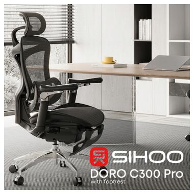 Офисное кресло Sihoo DORO C300 Pro Mesh Black with (DORO-C300-PRO-M101-JT) фото №6