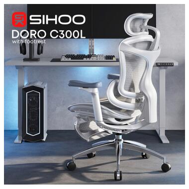 Офисное кресло Sihoo DORO C300L Mesh White with foo (DORO-C300L-A3-102-JT) фото №8