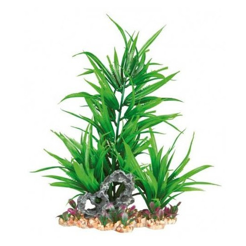 Растение пластиковое Trixie на каменной подложке 28см зеленое фото №1