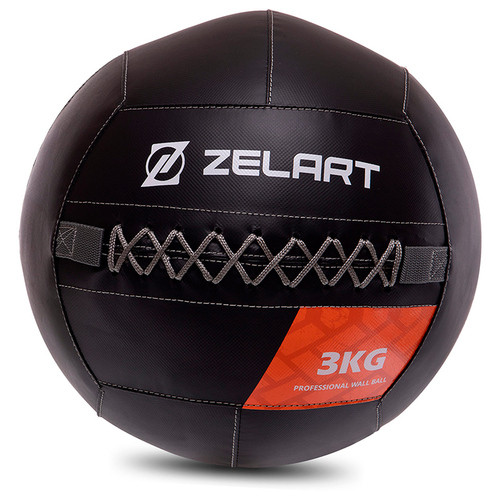 М'яч волбол для кросфіту та фітнесу Zelart Wall Ball TA-7822 3кг Чорний (56363232) фото №1