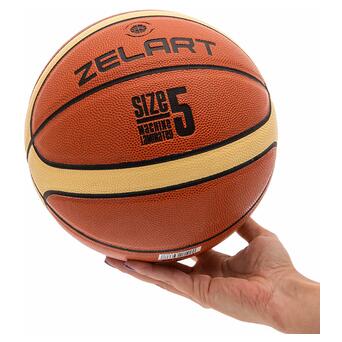 М'яч баскетбольний Zelart Game Approved GB4400 №5 Коричнево-жовтий (57363041) фото №5