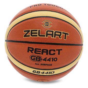 М'яч баскетбольний Zelart React GB4410 №6 Коричнево-жовтий (57363040) фото №1