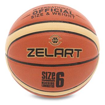 М'яч баскетбольний Zelart React GB4410 №6 Коричнево-жовтий (57363040) фото №4