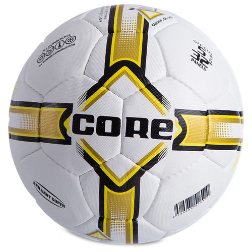 М'яч футбольний Core Briliant Super CR-009 №5 Біло-жовтий (57568018) фото №1