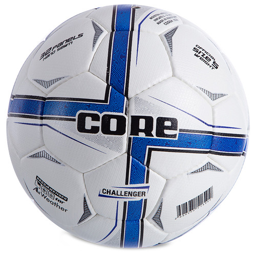 М'яч футбольний Core Challenger CR-020 №5 Біло-синій (57568020) фото №1