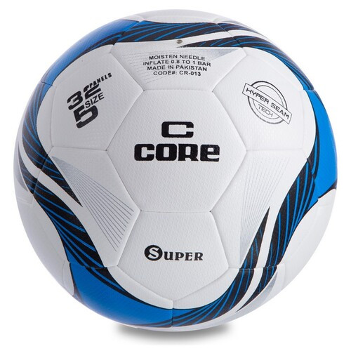 М'яч футбольний Core Hibred Super CR-013 №5 Біло-синій (57568013) фото №2