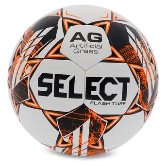 М'яч футбольний Select Flash Turf FIFA Basic V23 FLASH-TURF-WOR №4 Біло-помаранчевий (57609017) фото №1