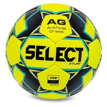 М'яч футбольний Select X-Turf V23 X-TURF-5YB №5 Жовто-синій (57609033) фото №1