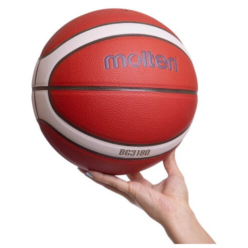 М'яч баскетбольний Molten Composite Leather B7G3180 №7 Помаранчевий (57483048) фото №6