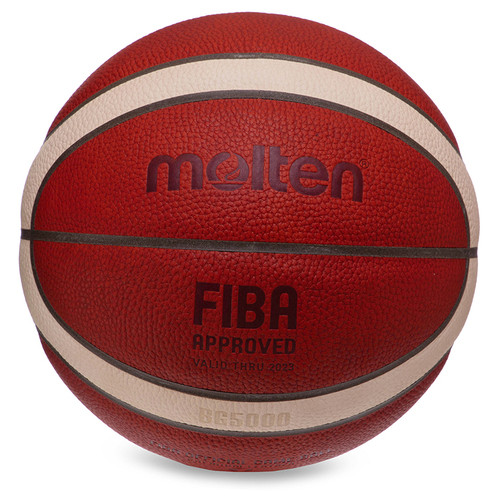 М'яч баскетбольний Molten Premium Leather Fiba Approved B7G5000 №7 Помаранчево-бежевий (57483067) фото №1