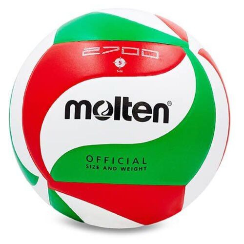 М'яч волейбольний Molten V5M2700 №5 Біло-червоно-зелений (57483023) фото №1