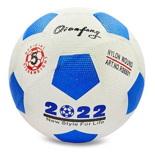 М'яч гумовий FDSO Футбольний 2022 RS8801 Біло-синій (59508068) фото №1