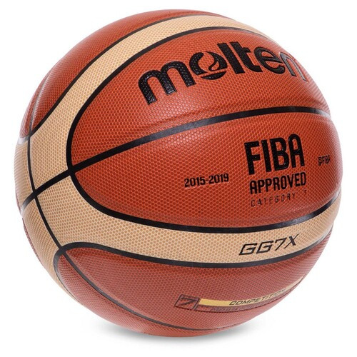 М'яч баскетбольний FDSO MOL Fiba Approved GG7X BA-4962 №7 Коричнево-бежевий (57508574) фото №2