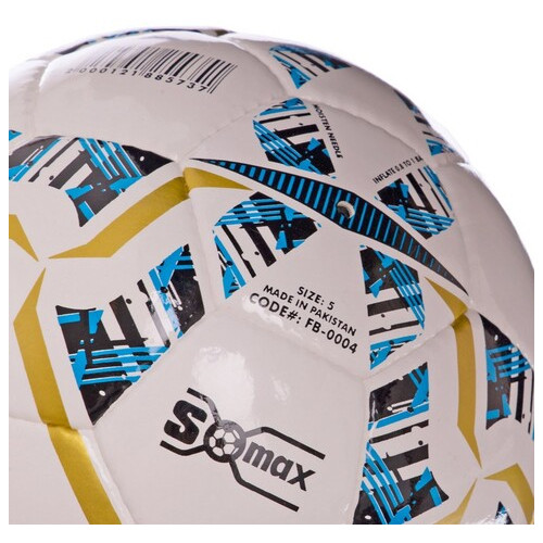 М'яч футбольний Soccermax IMS FB-0004 №5 Біло-синьо-золотий (57569007) фото №3