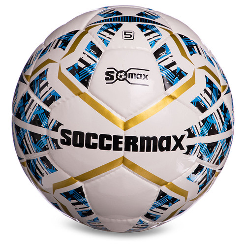 М'яч футбольний Soccermax IMS FB-0004 №5 Біло-синьо-золотий (57569007) фото №1
