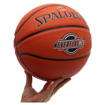 М'яч баскетбольний Spalding гумовий Neverflat HEX 84440Y №7 Помаранчевий (57484064) фото №6